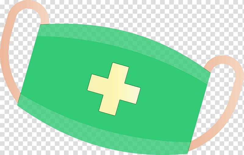 green mug flag drinkware symbol, Medical Mask, Surgical Mask, Watercolor, Paint, Wet Ink, Tableware, Logo transparent background PNG clipart
