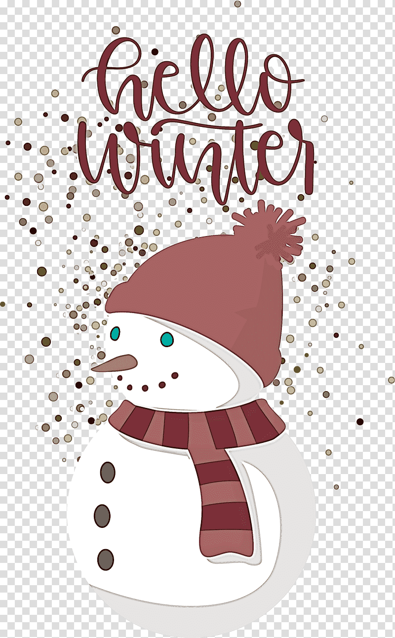 Hello Winter Welcome Winter Winter, Winter
, Christmas Day, Cartoon, Christmas Ornament M, Santa Clausm, Snowman transparent background PNG clipart