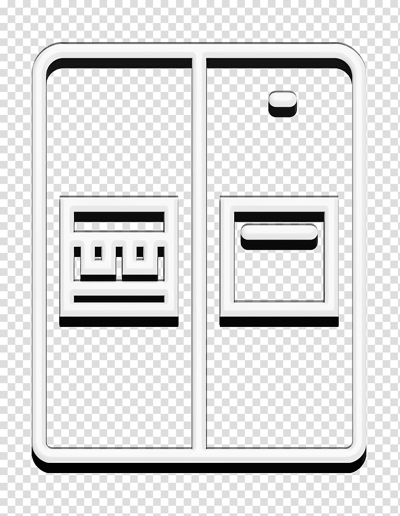 Fridge icon Household Set icon Kitchen icon, Black And White
, Line, Meter, Telephony, Geometry, Mathematics transparent background PNG clipart