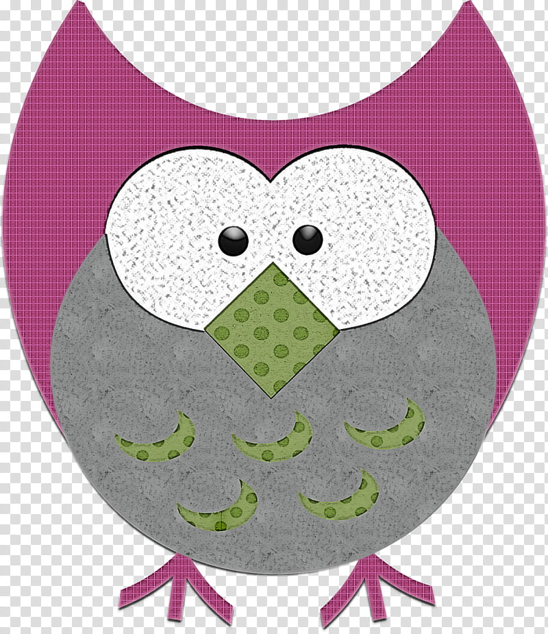 green owl bib pink purple, Bird transparent background PNG clipart