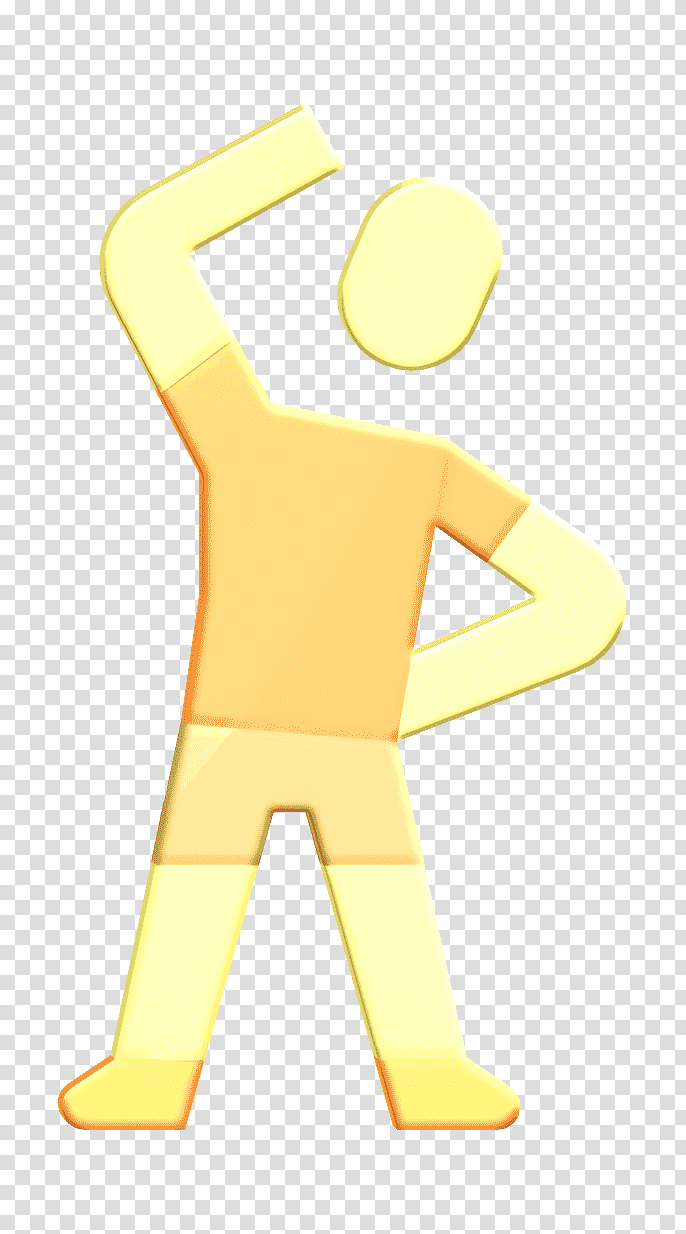 Man icon Healthy icon Exercise icon, Cartoon, Symbol, Joint, Yellow, Meter, Chemical Symbol transparent background PNG clipart