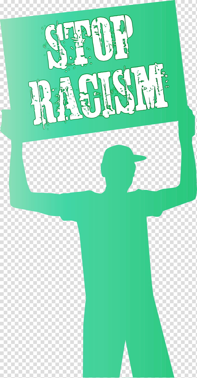 logo poster text green joint, Stop Racism, Watercolor, Paint, Wet Ink, Line, Area, Behavior transparent background PNG clipart