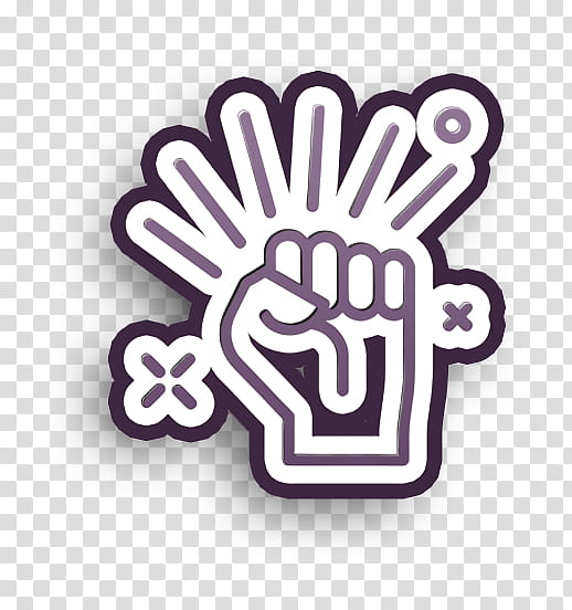 Fist icon Protest icon Empowerment icon, Logo, Purple, Meter, Line, Geometry, Mathematics transparent background PNG clipart