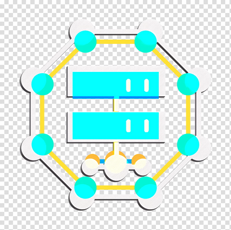 Server icon Cyber icon, Turquoise, Circle, Line, Symmetry transparent background PNG clipart