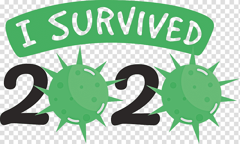 I Survived I Survived 2020 Year, Logo, Symbol, Green, Leaf, Meter, Line transparent background PNG clipart