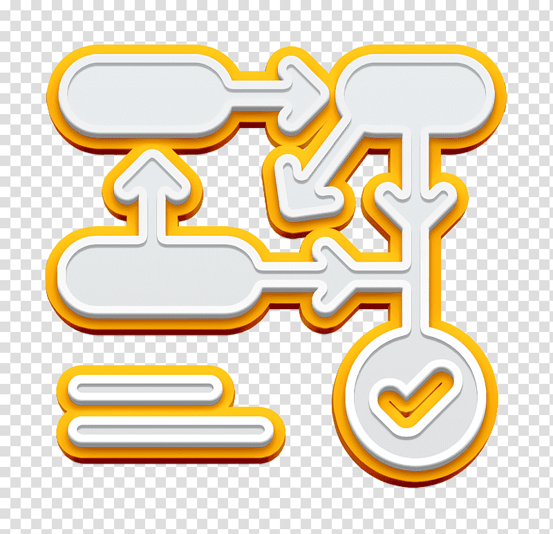 Ecommerce icon Flow chart icon Process icon, Yellow, Line, Meter, Mathematics, Geometry transparent background PNG clipart