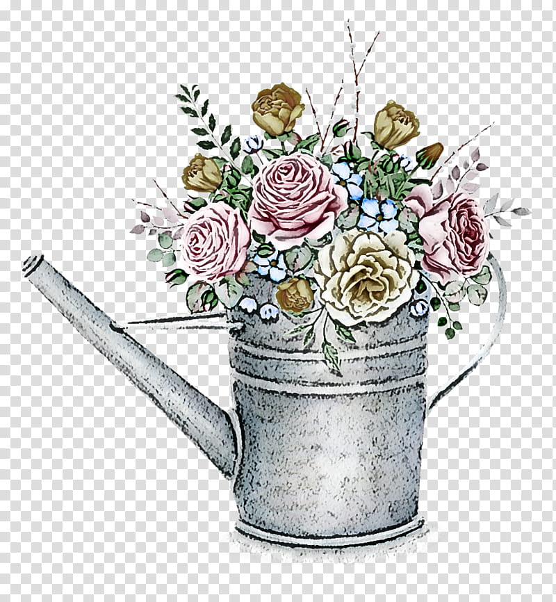 Rose, Flowerpot, Watering Can, Cut Flowers, Bouquet, Plant, Still Life, Wildflower transparent background PNG clipart