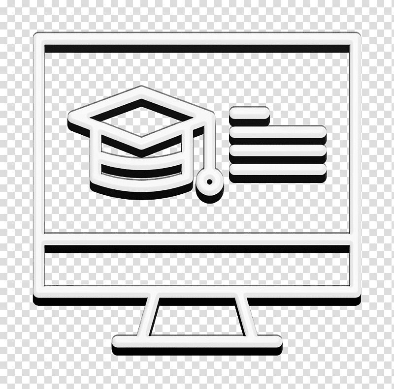 Online Learning icon Student icon Mortarboard icon, Black And White
, Symbol, Meter, Geometry, Mathematics transparent background PNG clipart