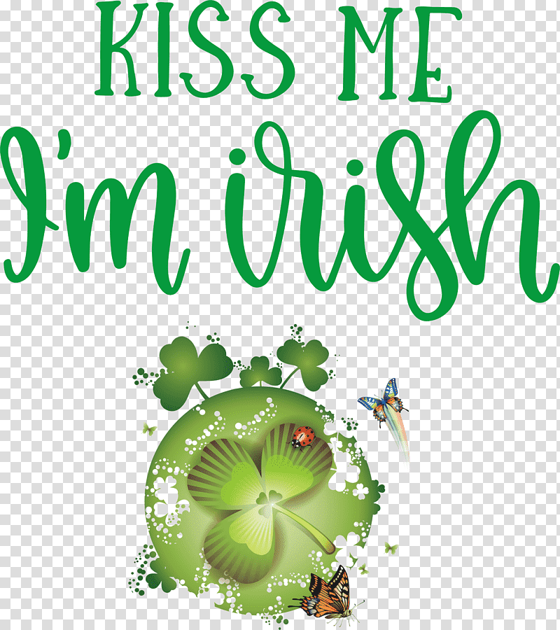 Saint Patrick Patricks Day Kiss Me, Irish, Fourleaf Clover, Shamrock, Saint Patricks Day, Luck, Greeting Card transparent background PNG clipart