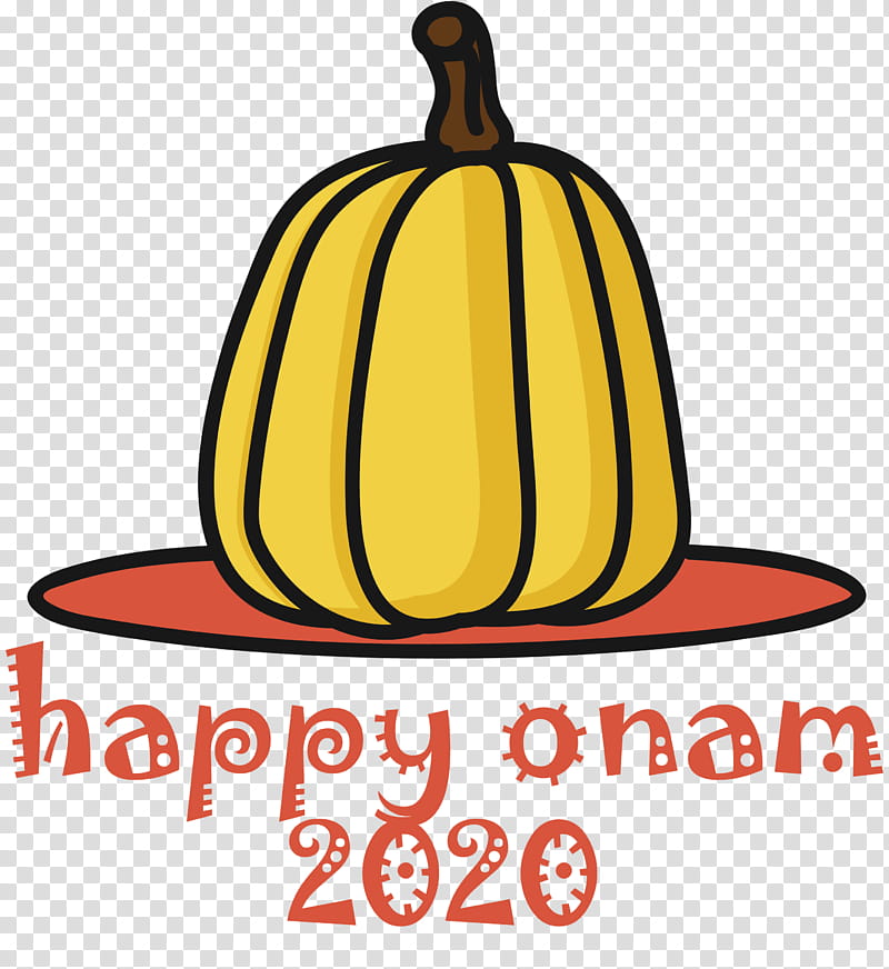 Onam Harvest Festival Happy Onam, Pumpkin, Yellow, Hat, Line, Fruit, Meter, Infant transparent background PNG clipart