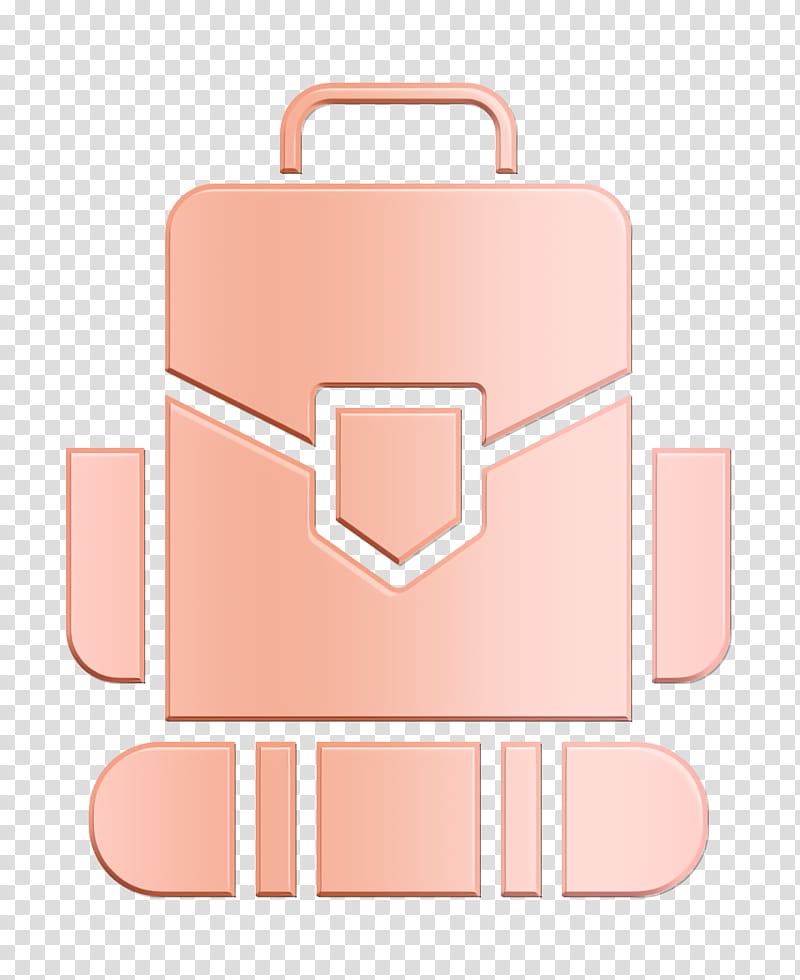 Hunting icon Backpack icon, Pink, Bag, Peach, Material Property, Suitcase, Luggage And Bags, Baggage transparent background PNG clipart