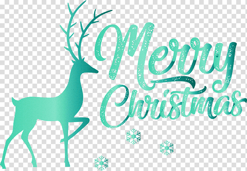 Merry Christmas, Reindeer, Meter, Logo, Antler, Tree, Teal transparent background PNG clipart