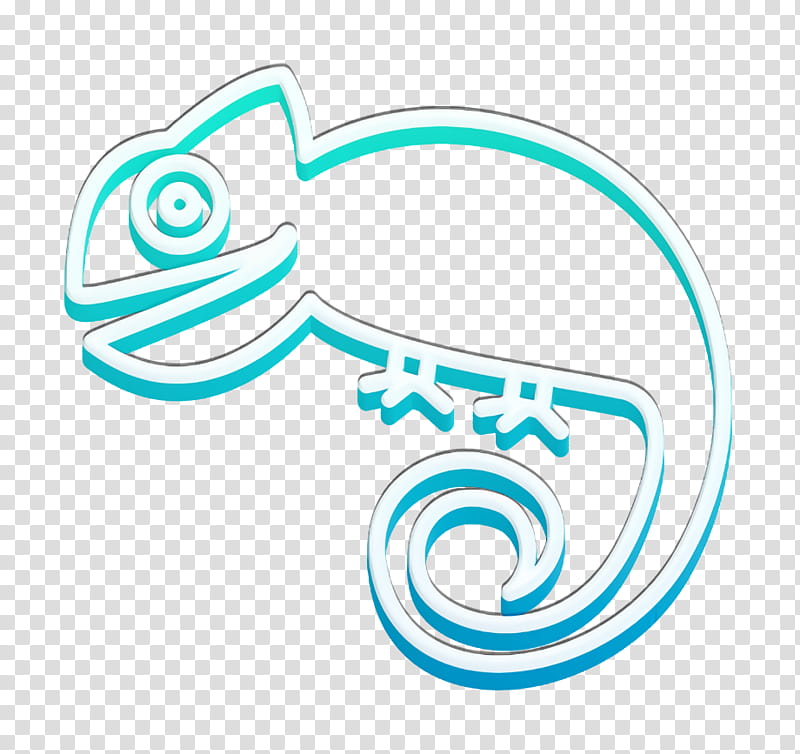 Chameleon icon Insects icon, Aqua, Turquoise, Line, Logo transparent background PNG clipart