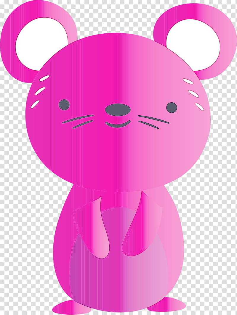 Teddy bear, Watercolor, Paint, Wet Ink, Pink, Cartoon, Magenta transparent background PNG clipart