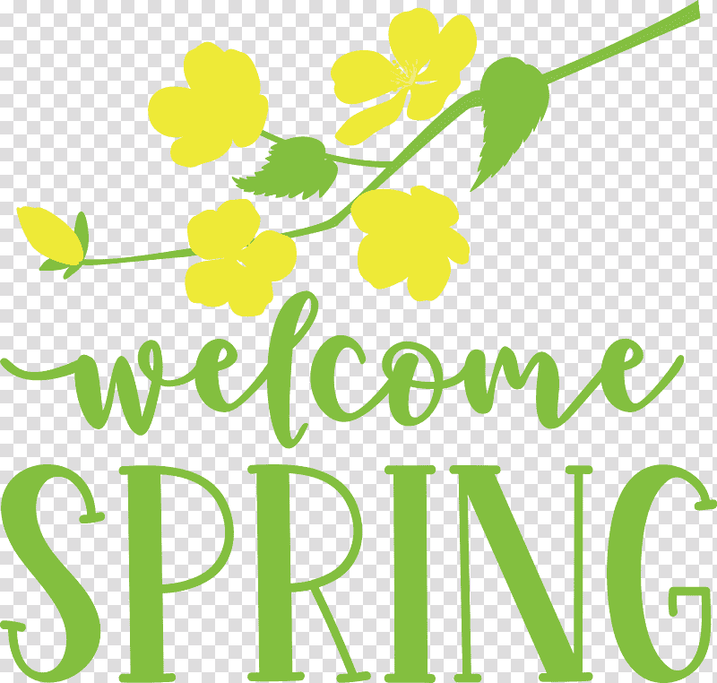 Welcome Spring Spring, Spring
, Leaf, Floral Design, Plant Stem, Meter, Logo transparent background PNG clipart