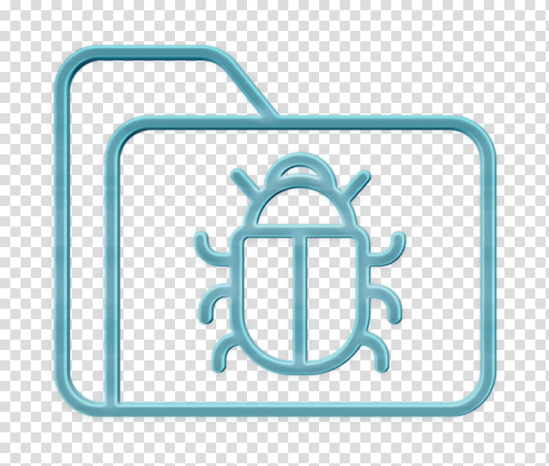 Folder icon Cyber icon Virus icon, Turquoise, Aqua, Line, Symbol transparent background PNG clipart