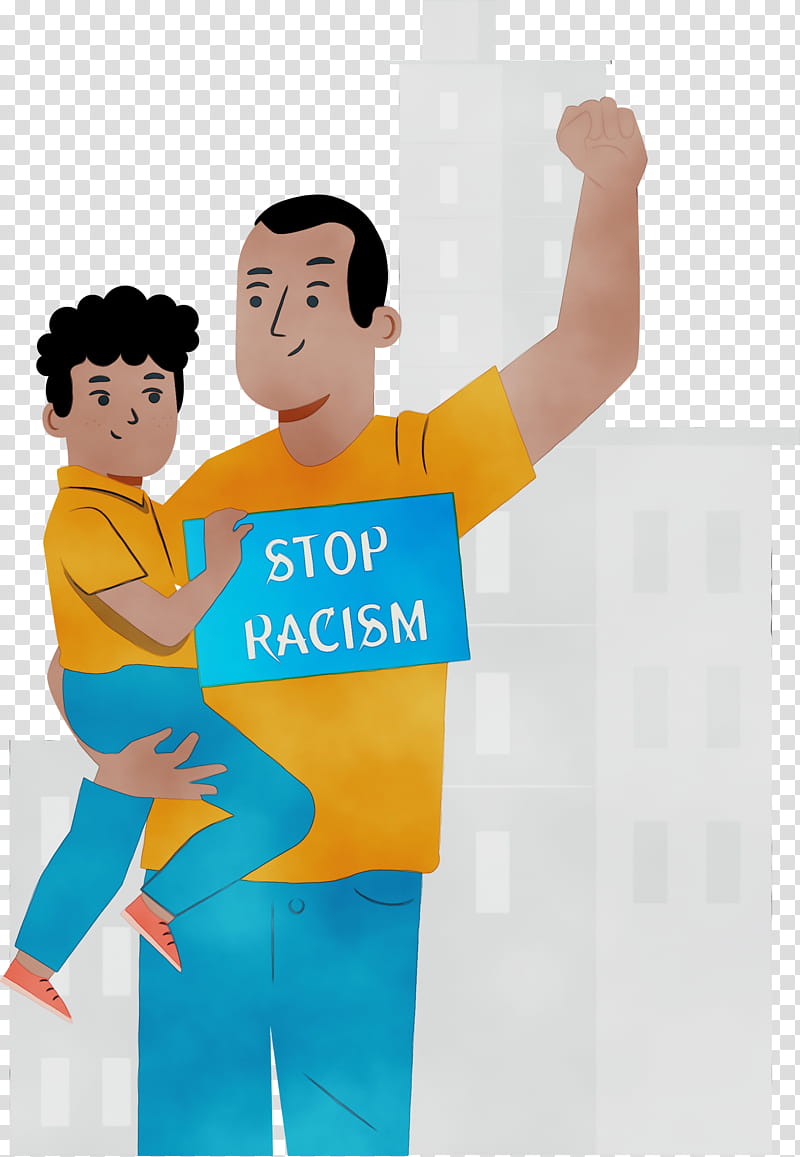 cartoon meter behavior human, Stop Racism, Watercolor, Paint, Wet Ink, Cartoon transparent background PNG clipart