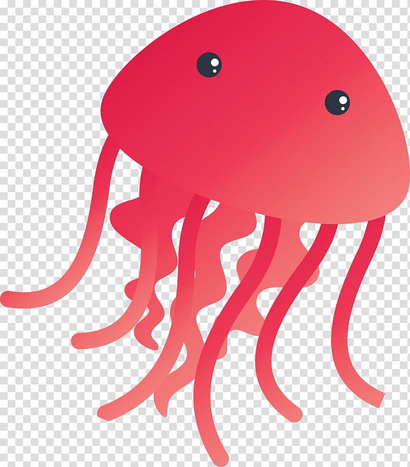 octopus pink jellyfish cnidaria material property, Giant Pacific Octopus, Animal Figure, Smile, Magenta transparent background PNG clipart
