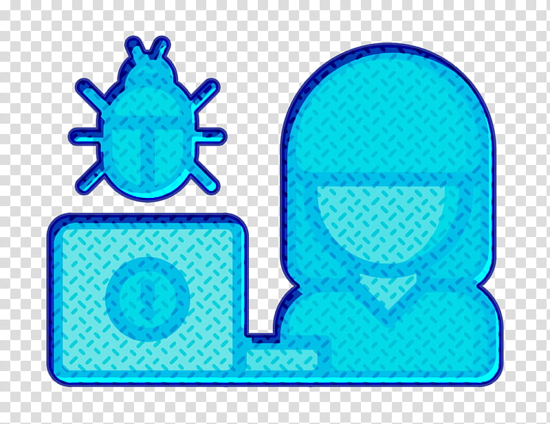 Data Protection icon Hacker icon Professions and jobs icon, Turquoise, Azure transparent background PNG clipart