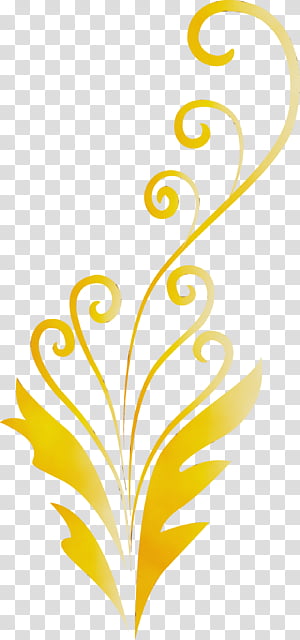 yellow leaf ornament plant pedicel, Flower Frame, Floral Frame, Decoration Frame, Watercolor, Paint, Wet Ink transparent background PNG clipart thumbnail