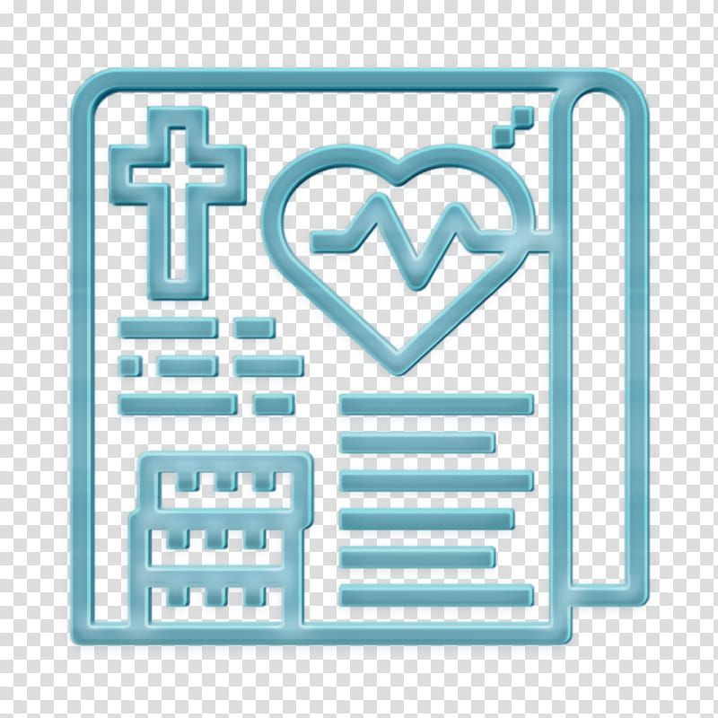 Alternative Medicine icon Medical record icon, Turquoise, Line, Square transparent background PNG clipart