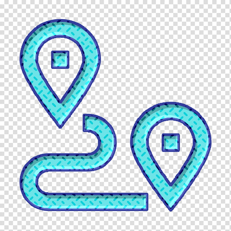 Road icon Geography icon, Number, Turquoise, Line, Jewellery, Meter, Human Body transparent background PNG clipart