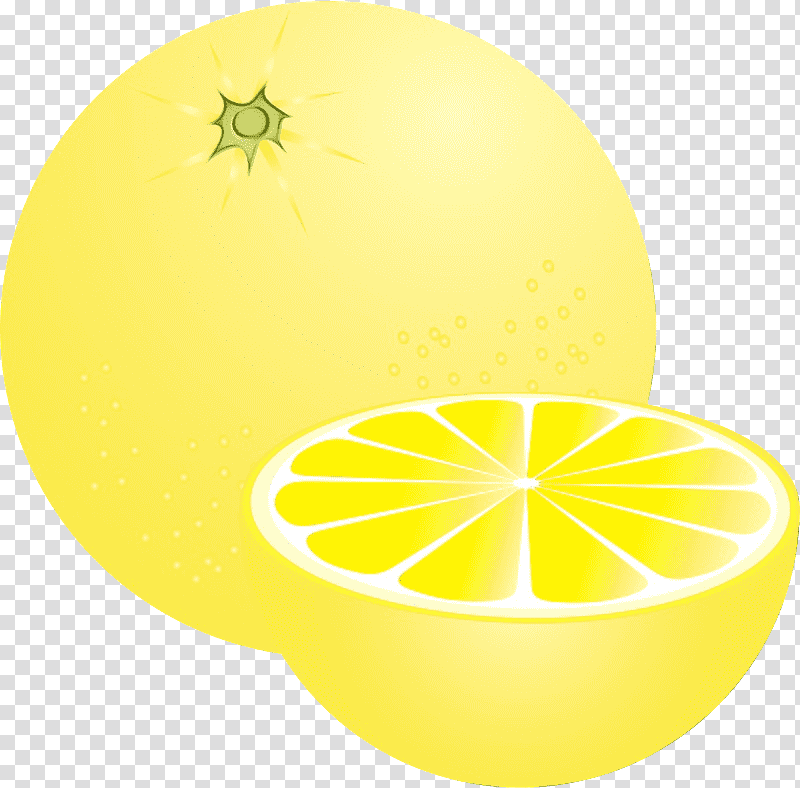 lemon citric acid sweet lemon grapefruit citron, Watercolor, Paint, Wet Ink, Lime, Yuzu, Yellow transparent background PNG clipart