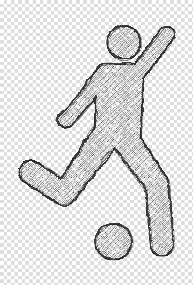 sports icon Football player attempting to kick ball icon Football icon, Kick Icon, Clothing, Meter, Shoe, Line Art, Sports Equipment transparent background PNG clipart