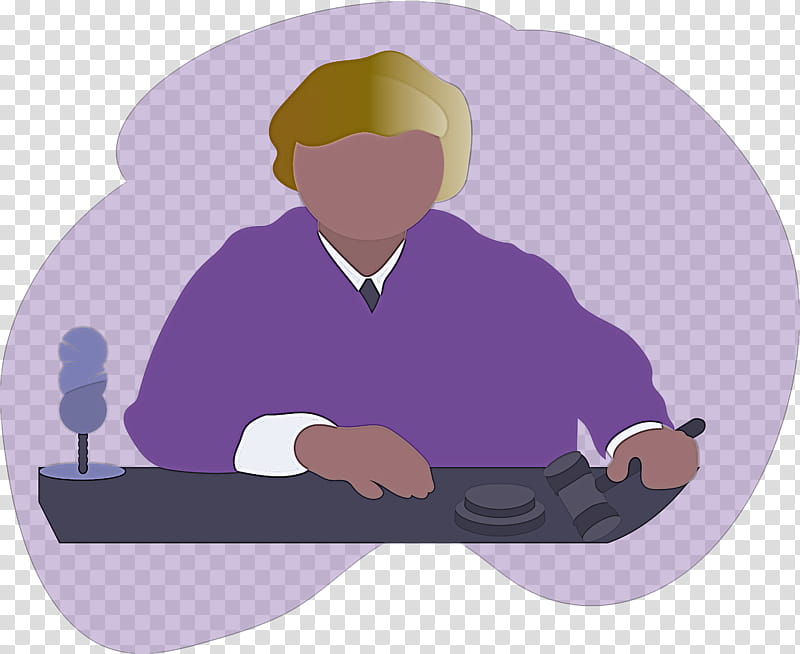 purple kneeling sitting reading, Judge, Cartoon Judge transparent background PNG clipart