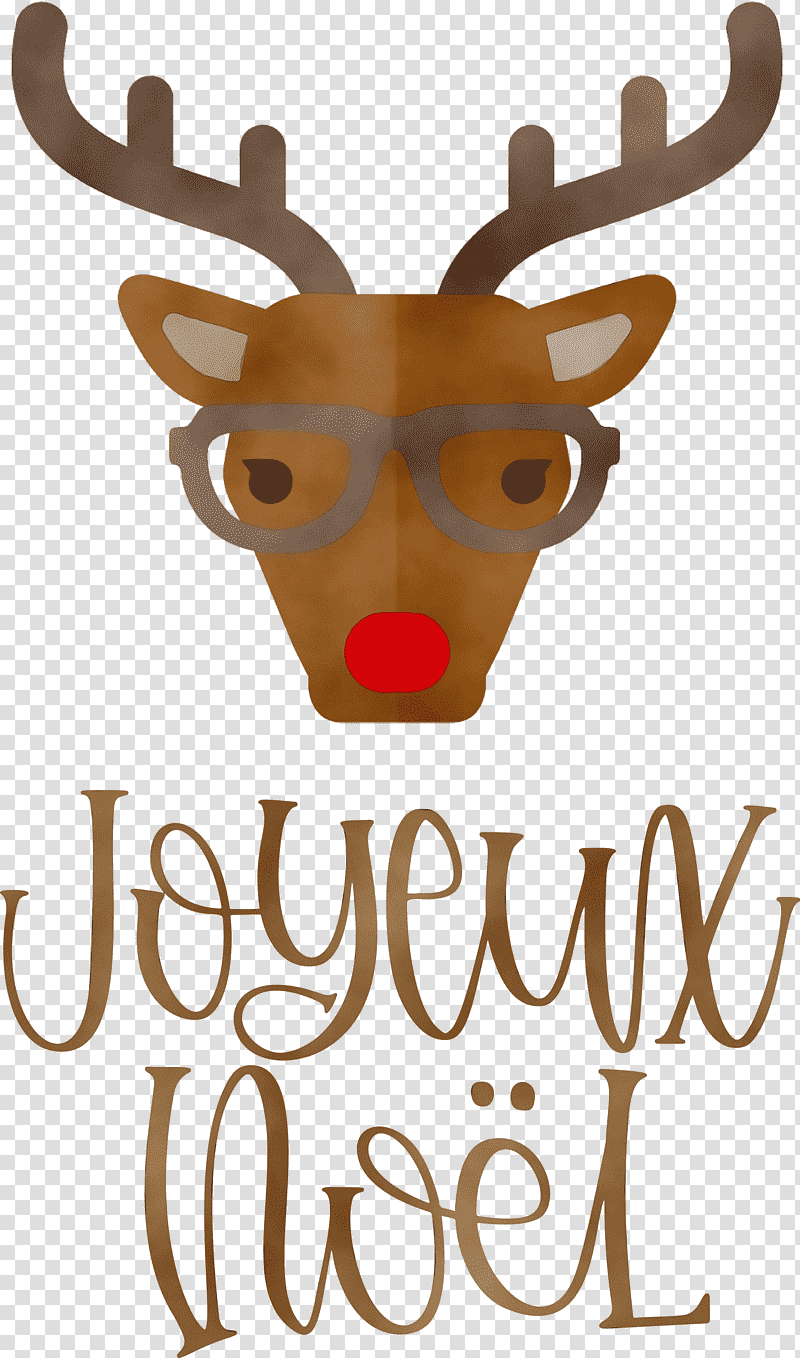 Christmas Day, Joyeux Noel, Watercolor, Paint, Wet Ink, Reindeer, Moose transparent background PNG clipart