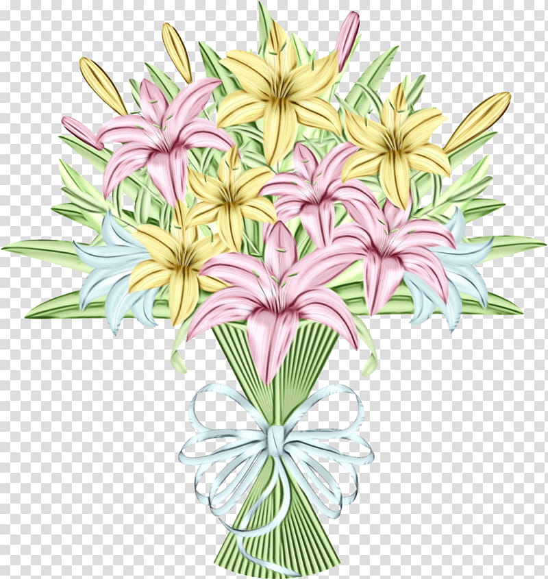 flower pink lily plant cut flowers, Lilium Bouquet, Flower Bouquet, Flower Bunch, Spring Flower, Watercolor, Paint, Wet Ink transparent background PNG clipart