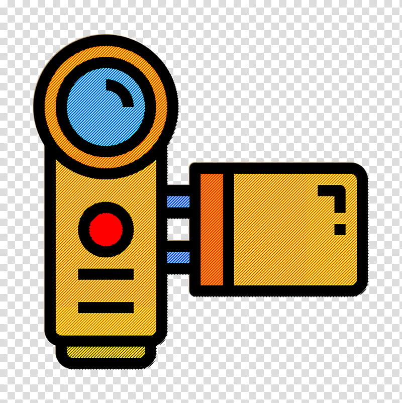 graphy icon Camcorder icon Music and multimedia icon, Icon, Yellow, Line, Sign, Emoticon transparent background PNG clipart