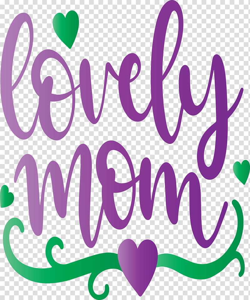 Mothers Day Lovely Mom, Text, Purple, Violet transparent background PNG clipart