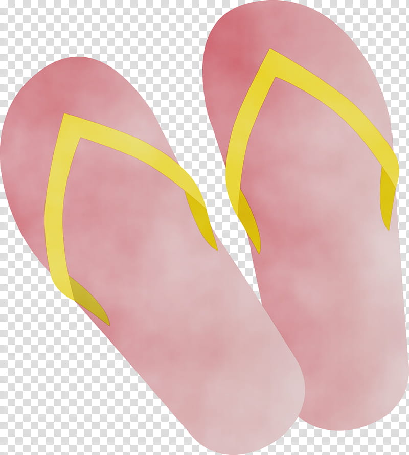 flip-flops slipper shoe yellow, Travel Elements, Watercolor, Paint, Wet Ink, Flipflops transparent background PNG clipart