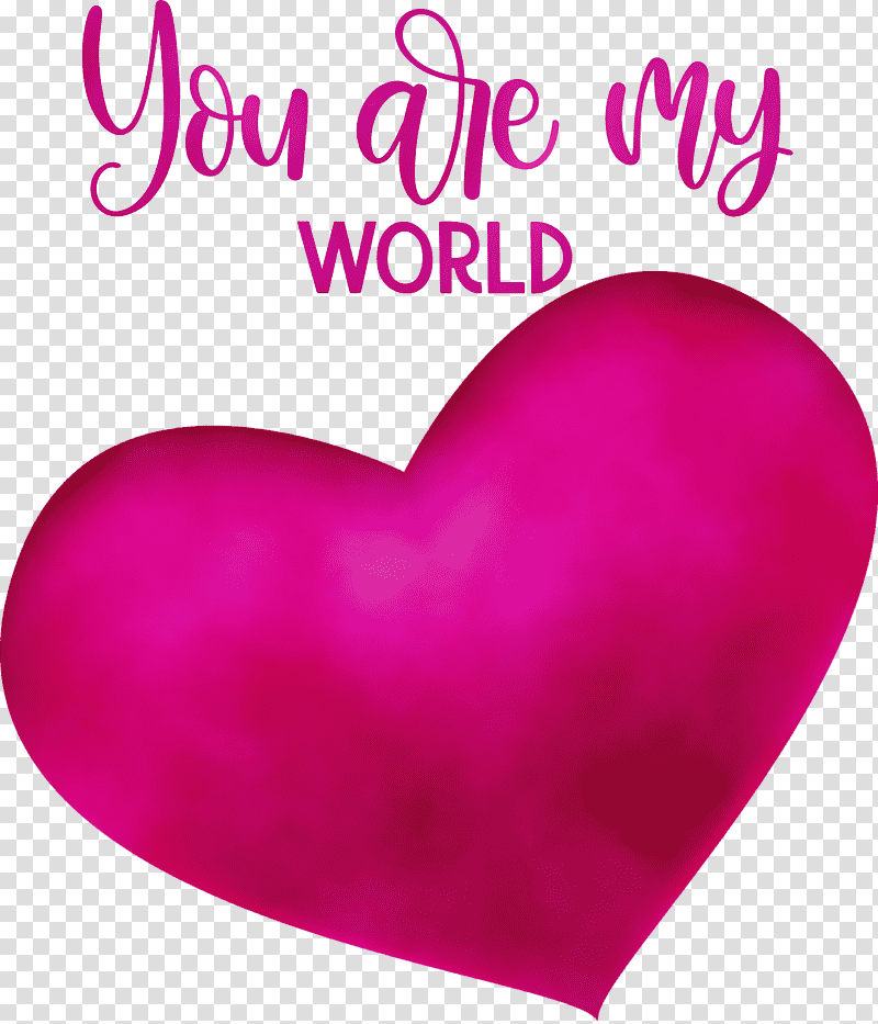 Valentine's Day, You Are My World, Valentines, Watercolor, Paint, Wet Ink, Free transparent background PNG clipart
