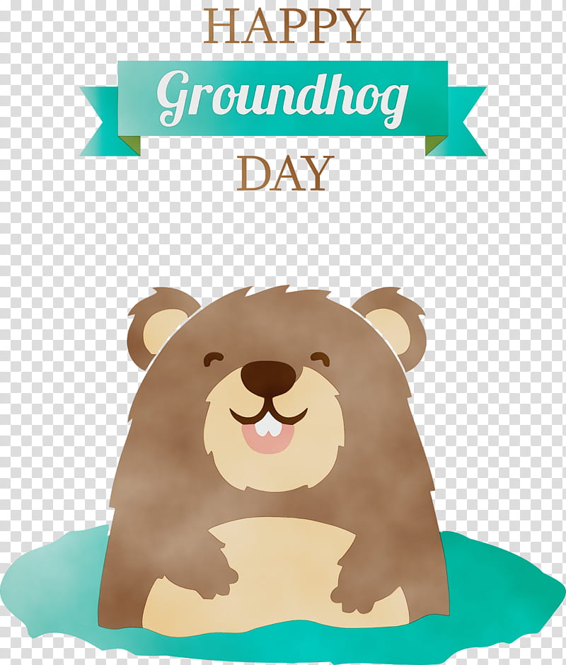 Groundhog day, Happy Groundhog Day, Hello Spring, Watercolor, Paint, Wet Ink, Beaver, Brown transparent background PNG clipart