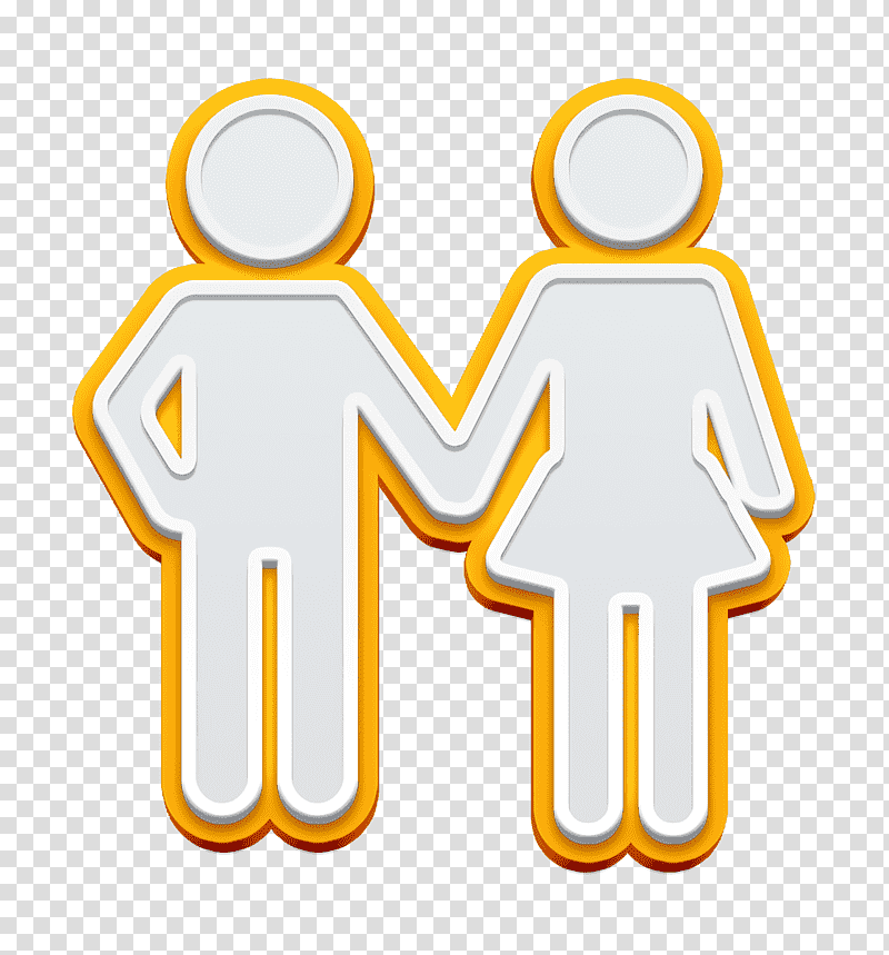 Actions icon people icon Couple icon, Holding Hands Icon, Logo, Symbol, Yellow, Meter transparent background PNG clipart