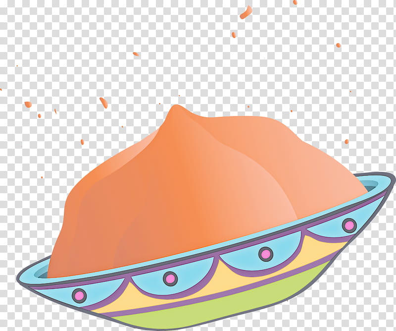 happy holi, Orange, Cartoon, Headgear, Hat transparent background PNG clipart