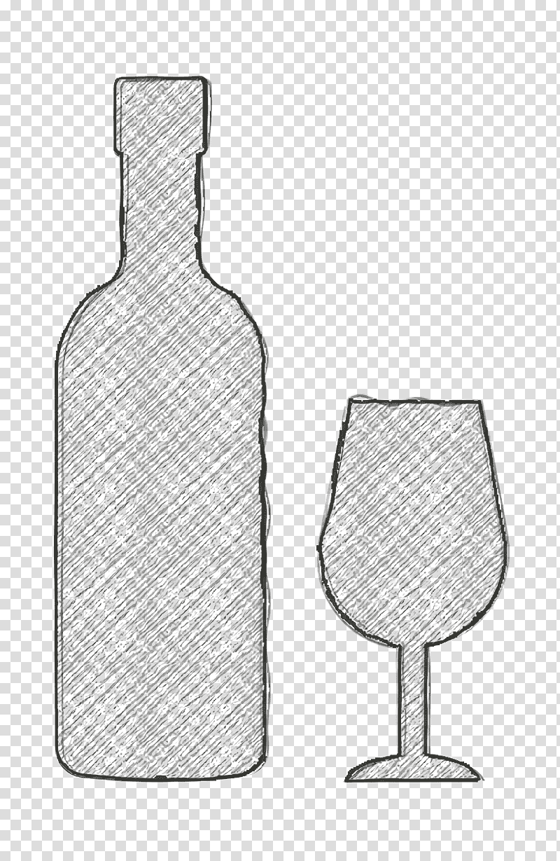 Wine icon Travel and Places icon, Glass Bottle, Drawing, Black And White
, Drinkware, M02csf, Paper transparent background PNG clipart