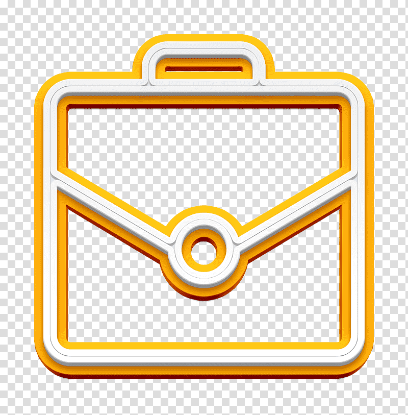 Business and trade icon Suitcase icon Case icon, Yellow, Meter, Line, Symbol, Material, Mathematics transparent background PNG clipart