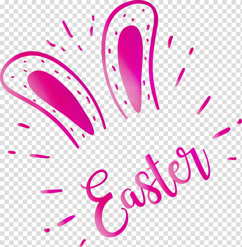 pink text line font magenta, Easter Day, Easter Sunday, Happy Easter, Watercolor, Paint, Wet Ink, Heart transparent background PNG clipart