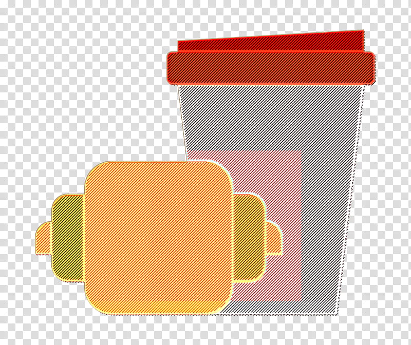 Coffee icon Croissant icon Breakfast icon, Orange, Yellow, Plastic transparent background PNG clipart