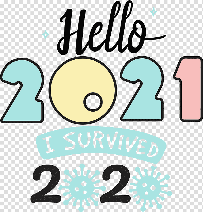 logo meter happiness line number, Hello 2021 New Year, Watercolor, Paint, Wet Ink transparent background PNG clipart