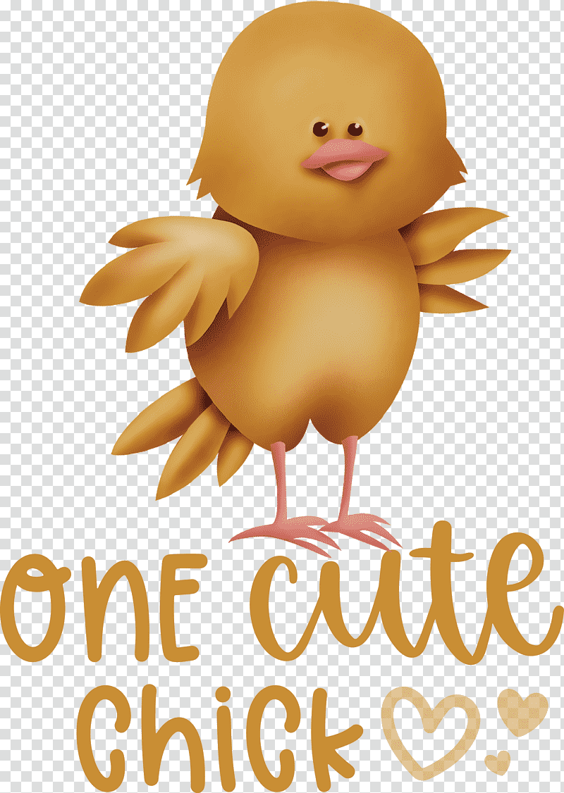 One Cute Chick Easter Day Happy Easter, Landfowl, Birds, Duck, Beak, Cartoon, Water Bird transparent background PNG clipart
