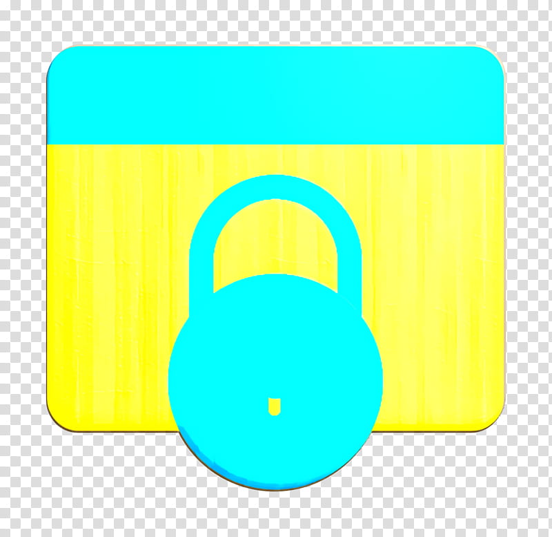 Webpage icon Cyber icon Lock icon, Green, Yellow, Circle, Weights, Padlock, Aqua, Turquoise transparent background PNG clipart