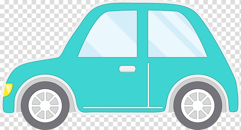 City car, Cartoon Car, Watercolor, Paint, Wet Ink, Vehicle, Wheel, Electric Car transparent background PNG clipart