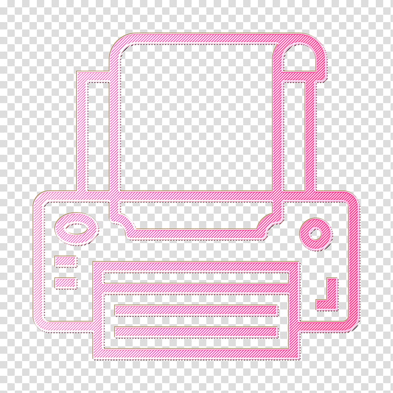 Cartoonist icon Printer icon Print icon, Pink, Line, Rectangle, Magenta transparent background PNG clipart