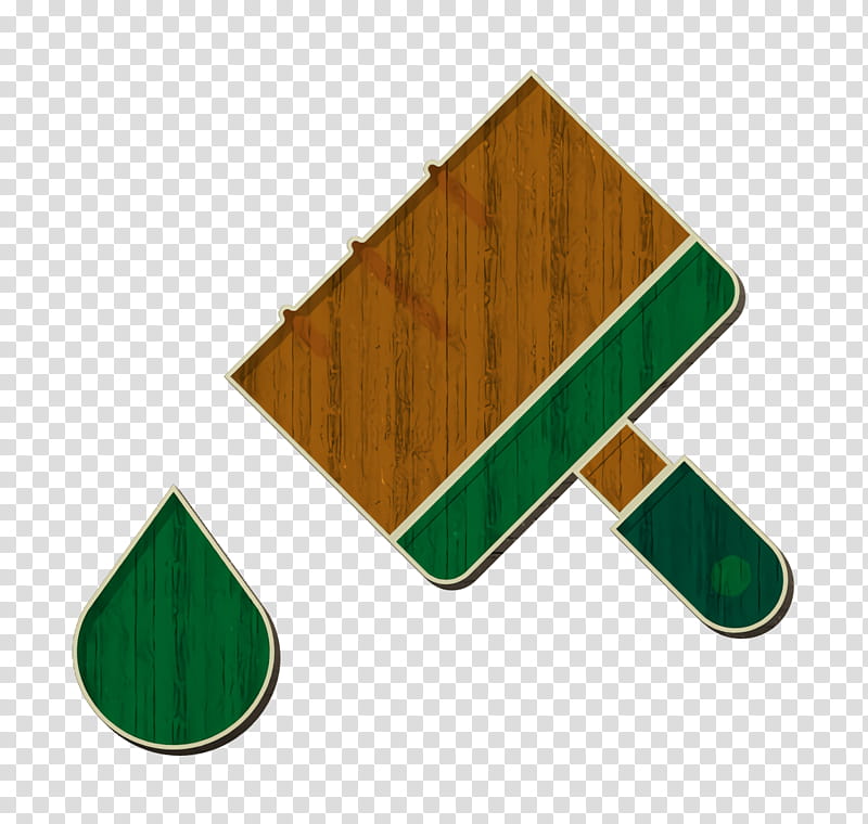 green triangle, Paint Brush Icon, Color Icon, Creative Icon transparent background PNG clipart