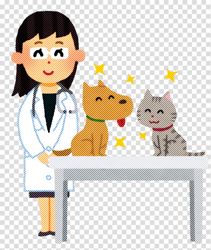 Pet Health Health Care, Cartoon, Job, Conversation, Table, Furniture, Cat, Gesture transparent background PNG clipart