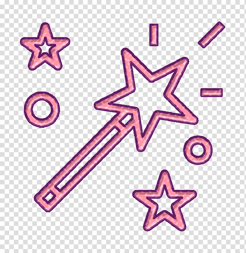 Magic wand icon Magic icon Party icon, Symbol, Chemical Symbol, Line, Meter, Jewellery, Human Body transparent background PNG clipart